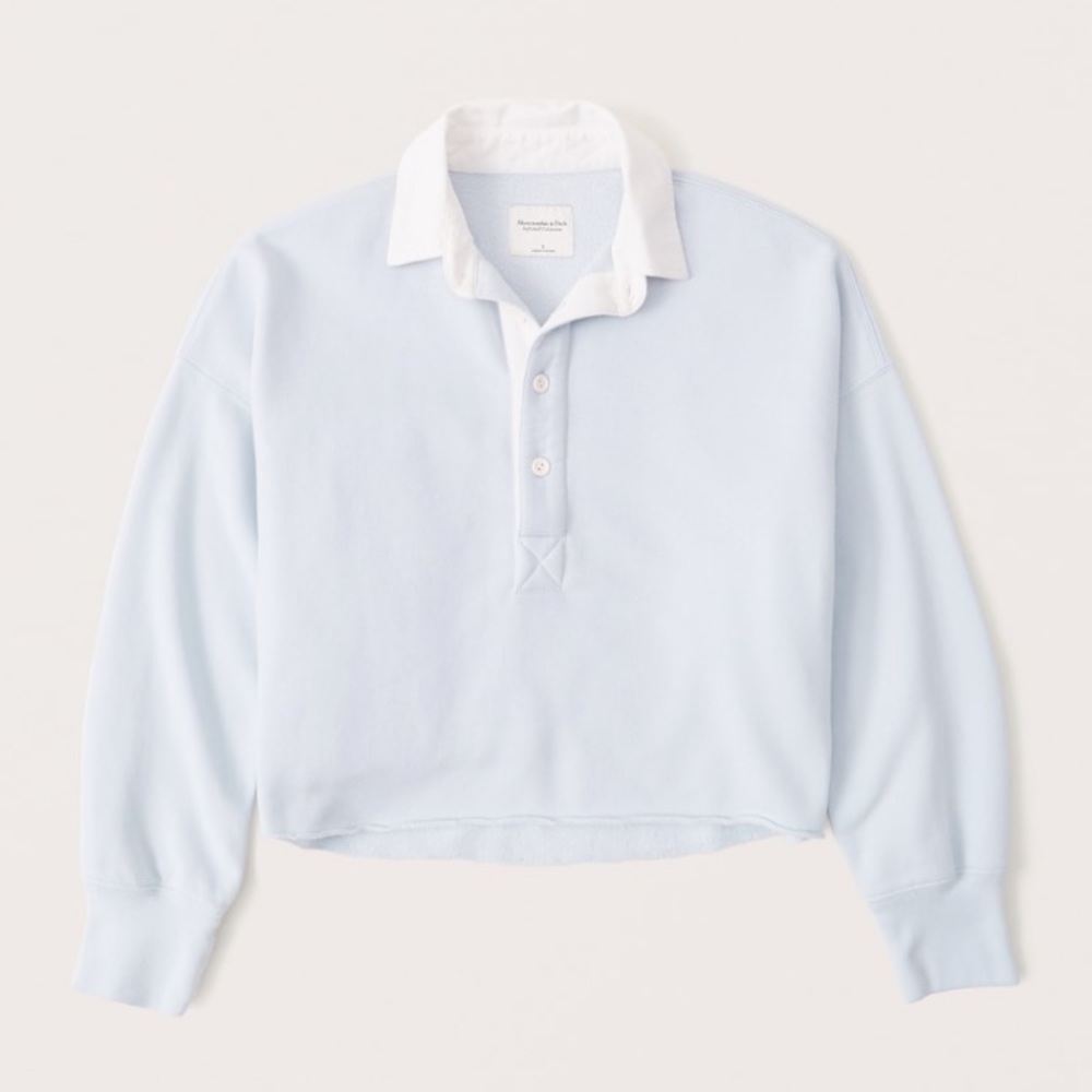 Abercrombie and Fitch Cutoff Fleece Rugby Polo